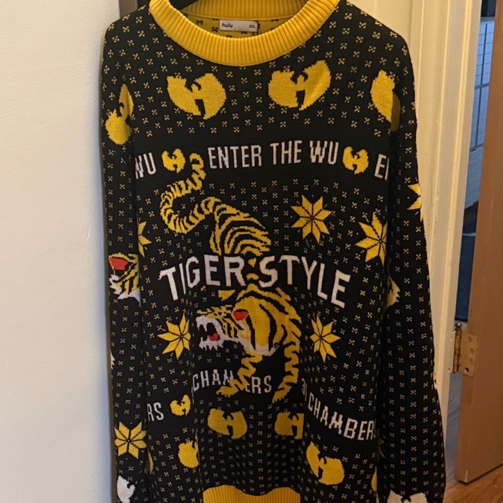 Wu Tang Hulu Tiger Black & Yellow Knit Sweater